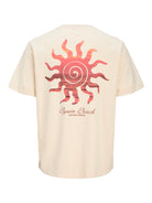 Jack Jones Youths Canggu Ecru Summer Picture Junior Tee Ecru side view