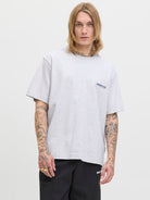JACK JONES CORE Union Back Print Tee-White Melange White Melange front view