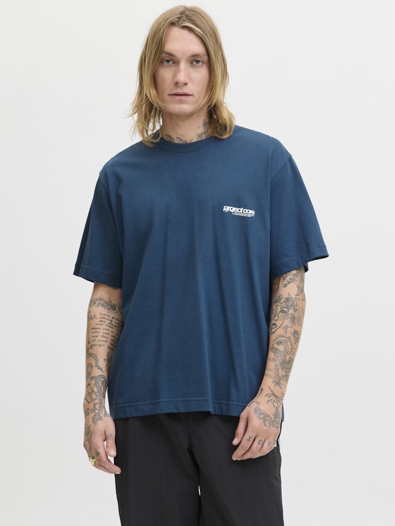 Men's Union Back Print Tee Short Sleeve Crew-Titan-Closer View of the Front