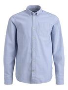 Jack Jones Youths Oxford Junior Shirt-Cashmere Blue Cashmere Blue front view
