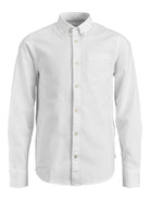 Jack Jones Youths Oxford Junior Shirt-White White front view