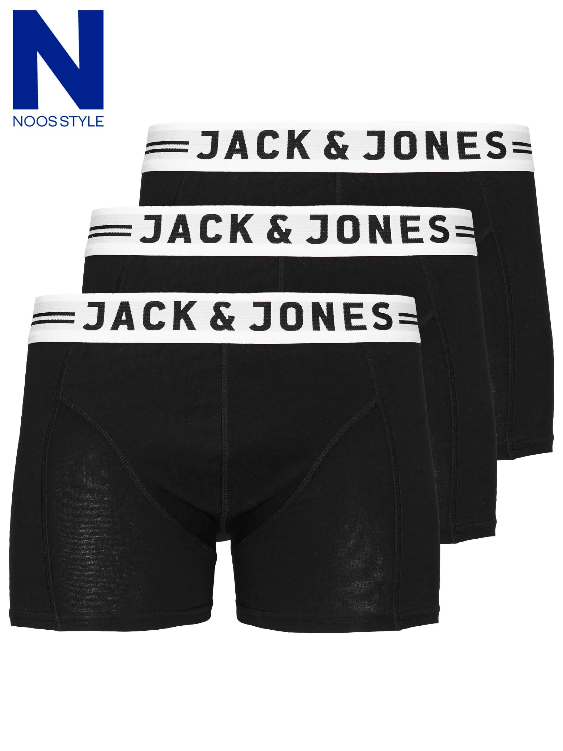 JACK & JONES Sense 3 Pack Boxers by Jack Jones BLACK/BLACK back view