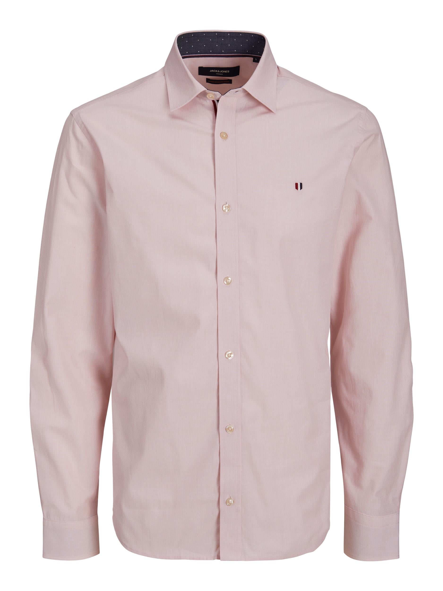Men's Derek Classic Long Sleeve Shirt-Misty Rose-Front View