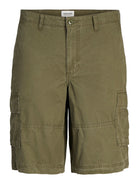 JACK & JONES Cole Cargo Shorts - Olive Night Olive Night front view