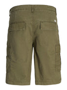 JACK & JONES Cole Cargo Shorts - Olive Night Olive Night model front view