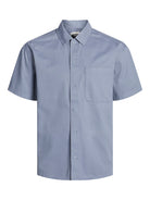 JACK JONES CORE Collective Zac Overshirt Short Sleeve-Flint Stone Flint Stone front view