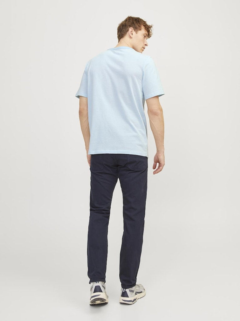 Win Structure  Crew Neck Cerulean Tee-Back view