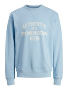 Jack Jones Youths Vahn Sweat Crew Neck Junior-Cerulean Cerulean front view