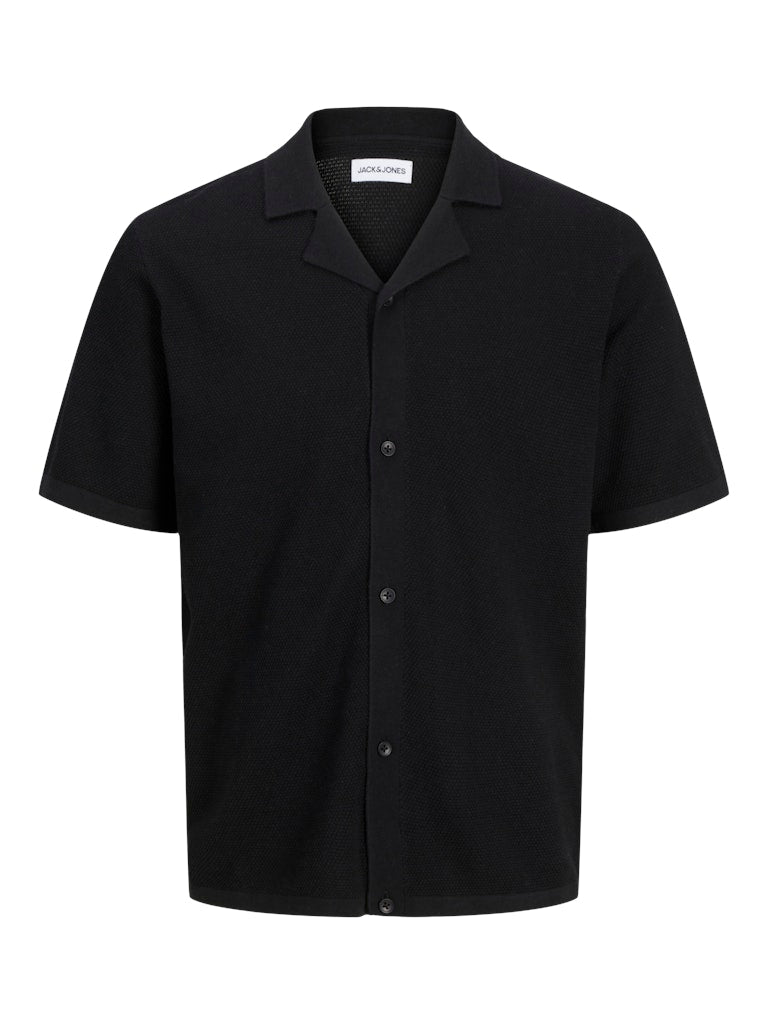 JACK&JONES Orion Black Resort Knit Polo Black front view