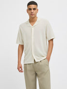 JACK&JONES Orion Cloud Dancer Resort Knit Polo Cloud Dancer front view