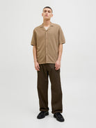 JACK&JONES Orion Coriander Resort Knit Polo Coriander model front view