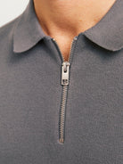 JACK&JONES Troy Knit Zip Polo-Castlerock Castlerock side view