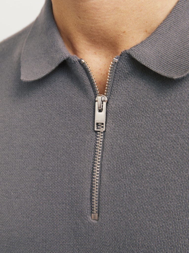 JACK&JONES Troy Knit Zip Polo-Castlerock Castlerock side view