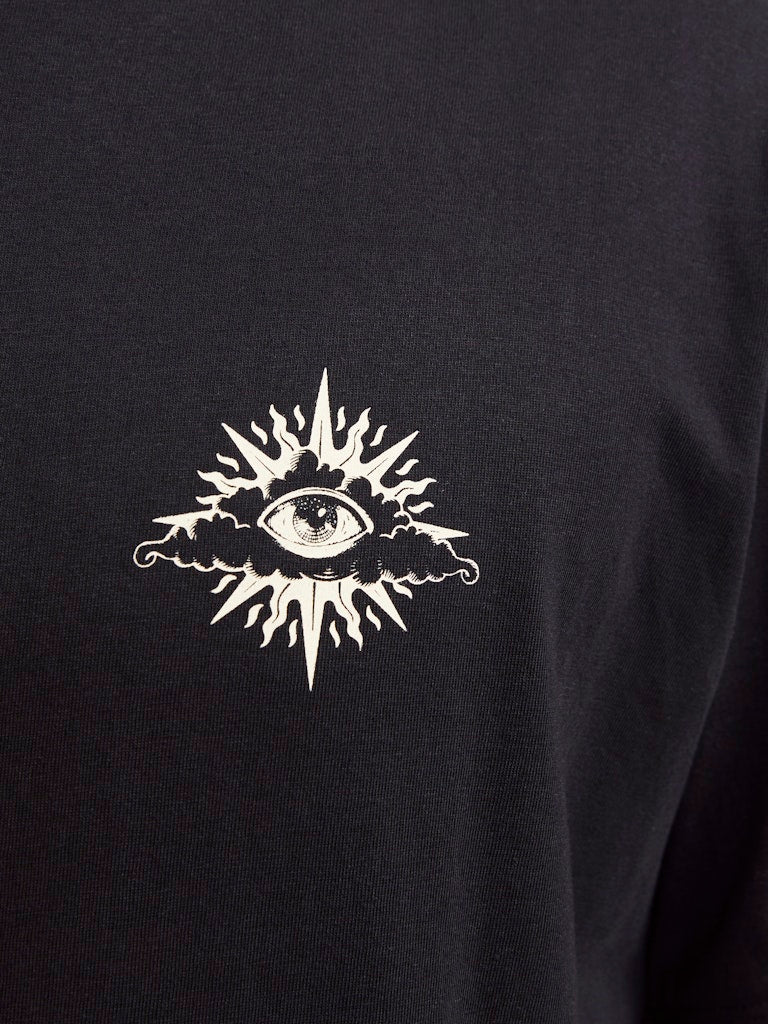 Men's Jackie Tee Short Sleeve Crew Neck-Black-Close Up View of Front