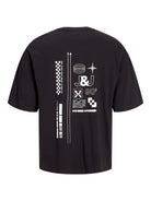 JACK&JONES Almos Black Crew Neck Tee Black front view