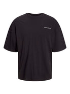 JACK&JONES Almos Black Crew Neck Tee Black model front view