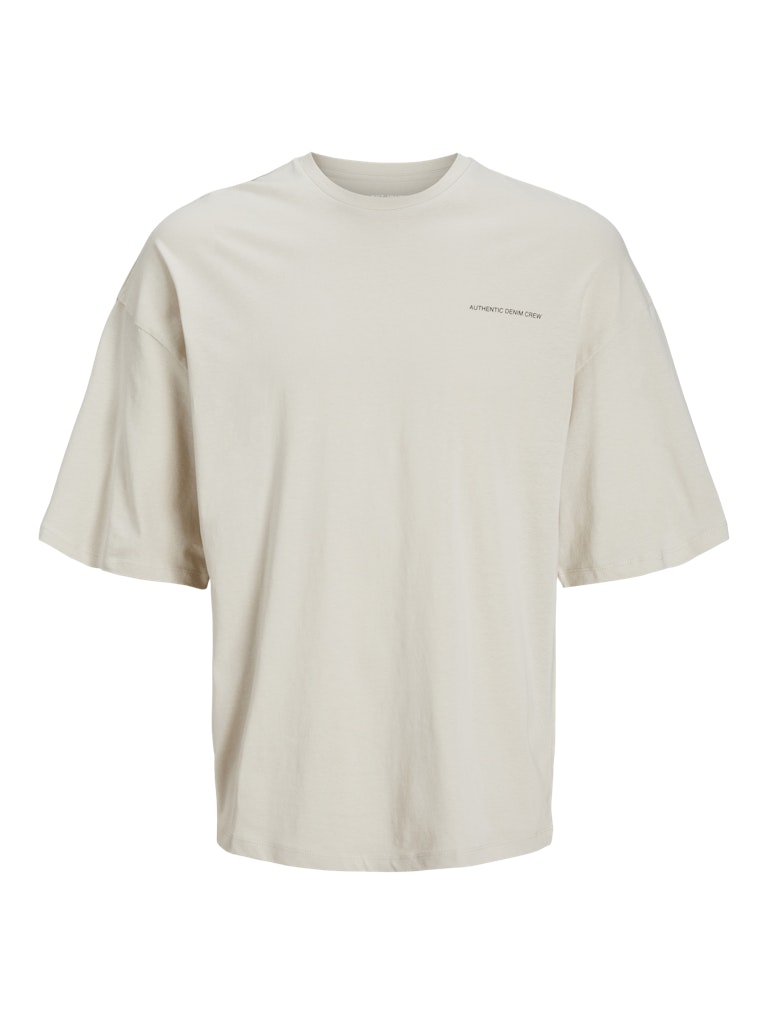 JACK&JONES Almos Moonbeam Crew Neck Tee Moonbeam model front view
