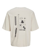 JACK&JONES Almos Moonbeam Crew Neck Tee Moonbeam front view