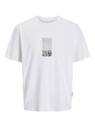 JACK JONES CORE Pacer Photo Branding White Tee Bright White front view