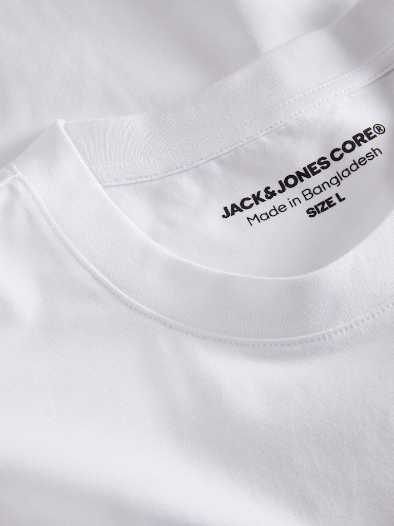 JACK JONES CORE Pacer Photo Branding White Tee Bright White model front view
