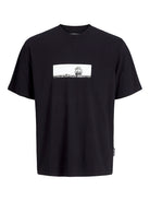 JACK JONES CORE Pacer Photo Branding Black Tee Black front view