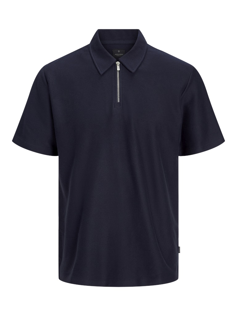 Men's Andrew Short Sleeve Zip Polo-Night Sky-Front View