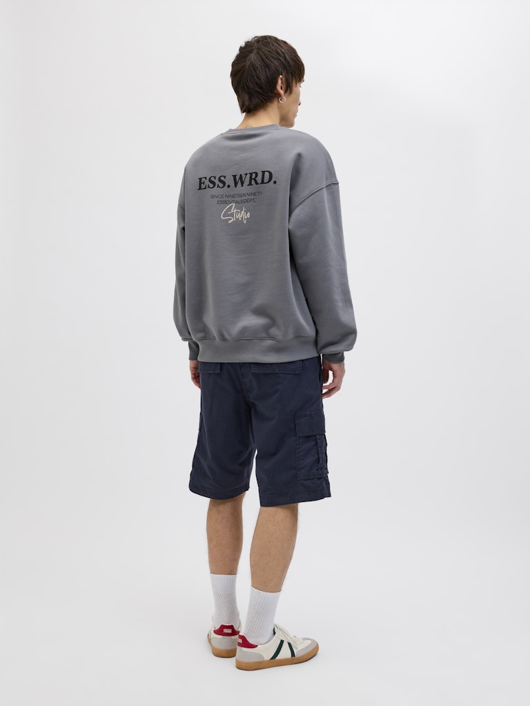 Cole Mateo Mid Dark Navy Cargo Shorts-Model back view