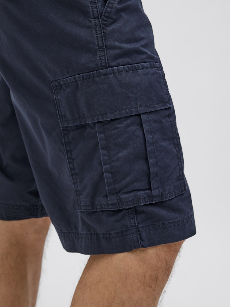 Cole Mateo Mid Dark Navy Cargo Shorts-Side pocket view