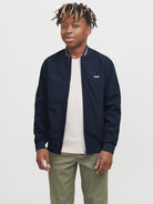 Jack Jones Youths Brad Bomber Jacket Junior-Seaborne SEABORNE front view
