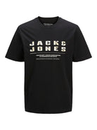 JACK JONES CORE Recharge Front Branding Black Tee Black front view