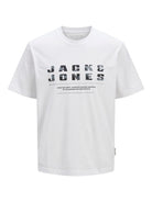 JACK JONES CORE Recharge Front Branding Bright White Tee Bright White front view
