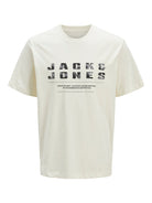 JACK JONES CORE Recharge Front Branding Sweet Corn Tee Sweet Corn front view