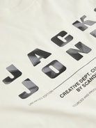 JACK JONES CORE Recharge Front Branding Sweet Corn Tee Sweet Corn model front view