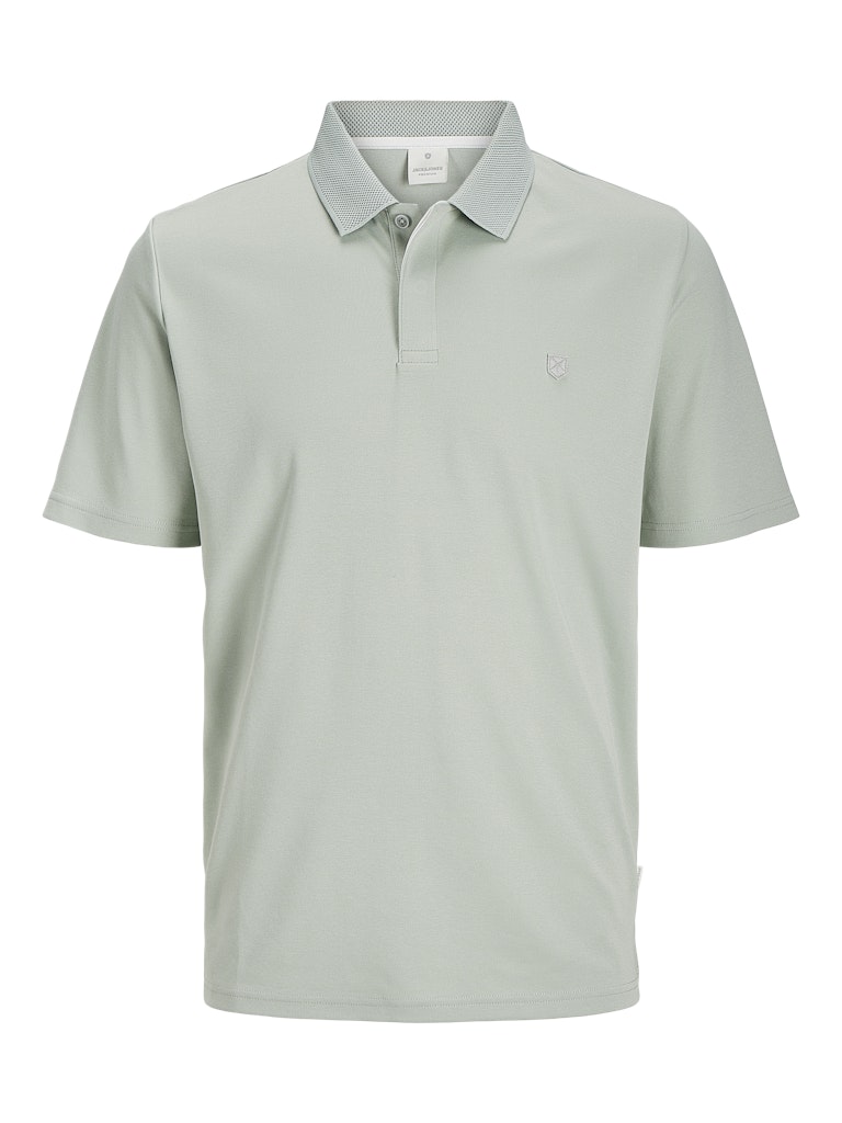 Rodney Short Sleeve Polo Juniorr-Aqua Gray-Front View