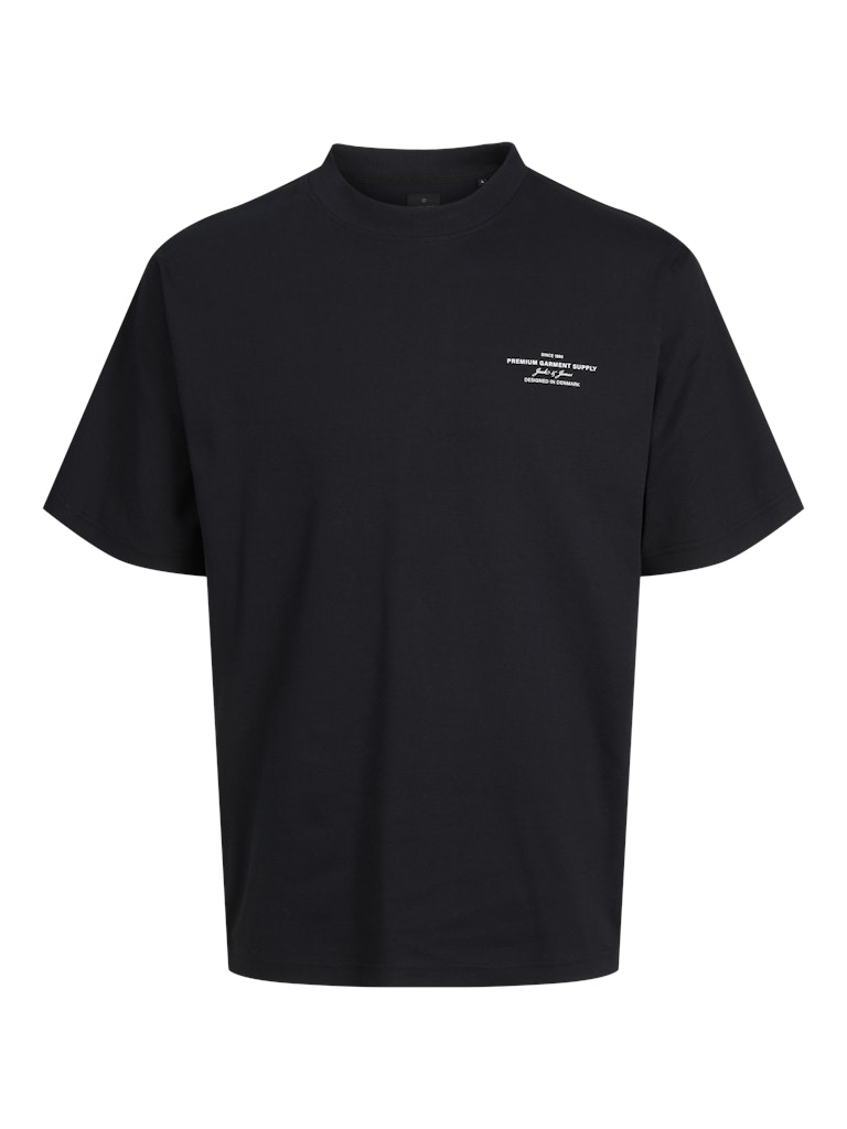 Jack Jones Youths Chad Branding Short Sleeve Crew Neck Tee Junior-Black Black front view