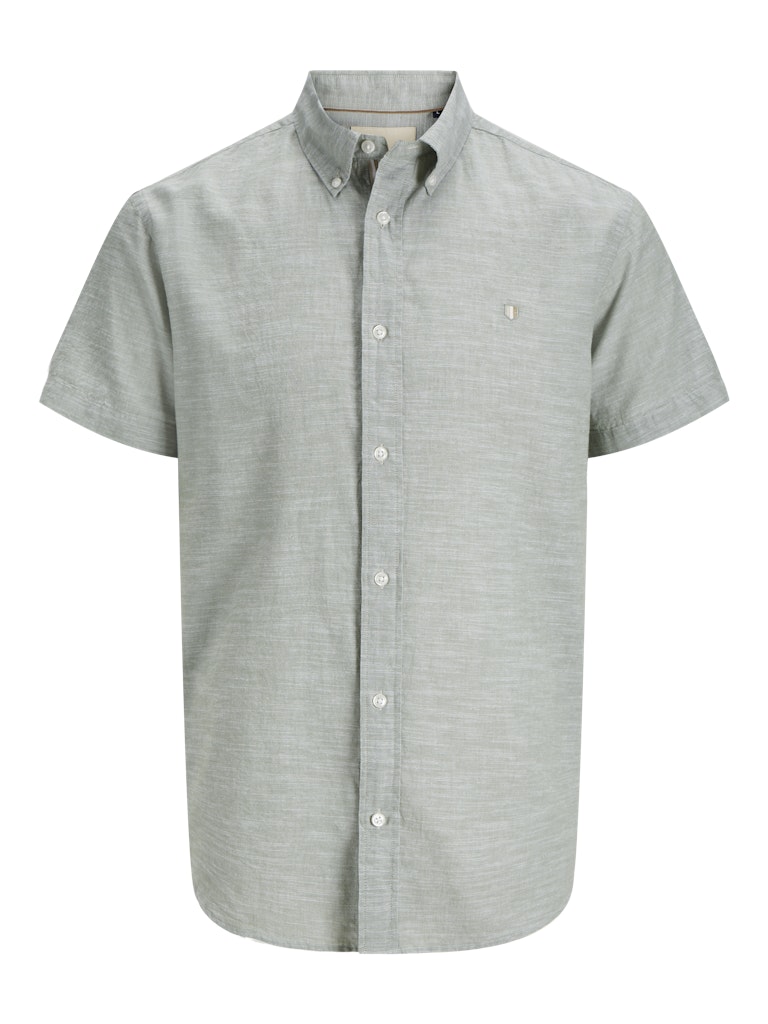 JACK JONES PREMIUM Summer Shield Short Sleeve Shirt-Hedge Green Hedge Green back view