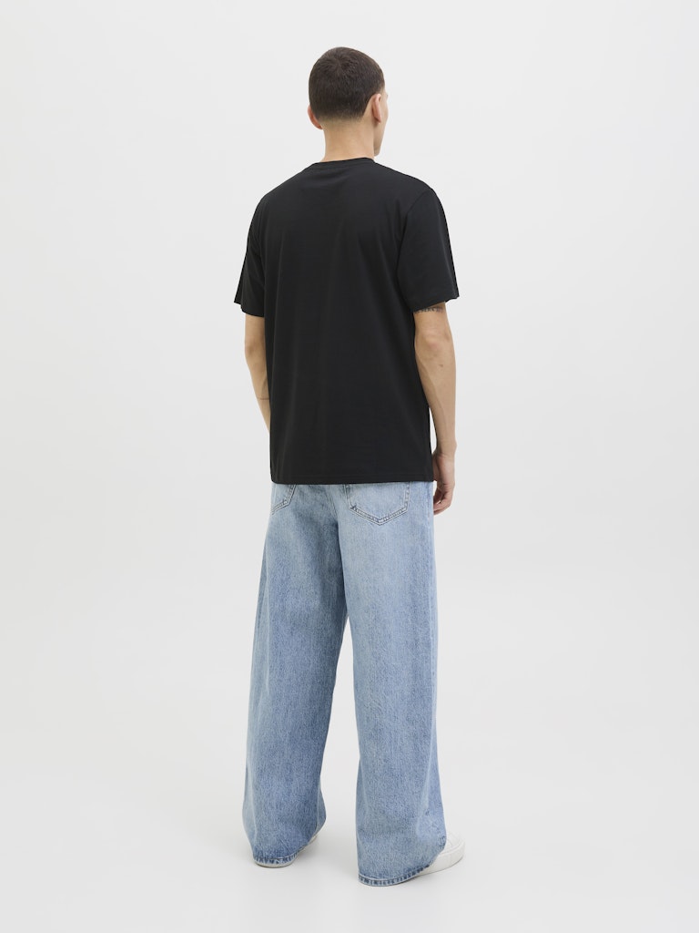 Men's Tavira Branding Tee Short Sleeve Crew Neck-Black-Model Back View