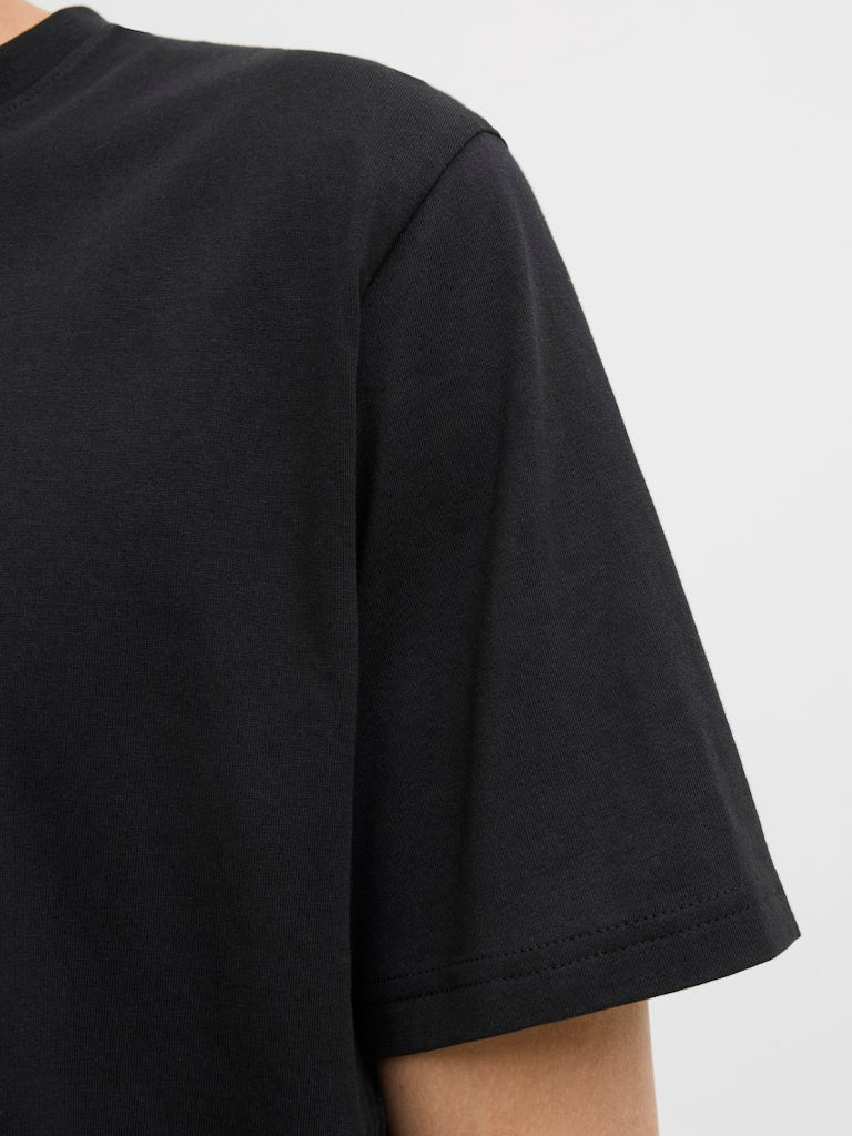 JACK JONES ORIGINALS Tavira Branding Tee Short Sleeve Crew Neck-Black Black back view