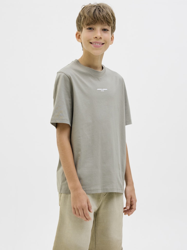 Jack Jones Youths Lido Back Print Boys Shadow Grey Tee Shadow front view