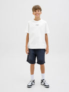 Jack Jones Youths Lido Back Print Boys White Tee Bright White detail view