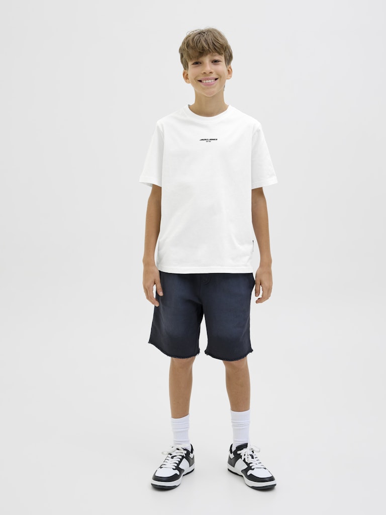Jack Jones Youths Lido Back Print Boys White Tee Bright White detail view