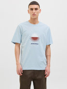 JACK JONES ORIGINALS Tavira Branding Tee Short Sleeve Crew Neck-Skyway Skyway front view
