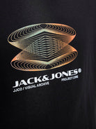 JACK JONES CORE Calma Tee Short Sleeve Crew Neck-Black Black model front view