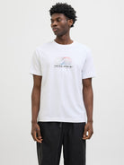 JACK JONES CORE Calma Tee Short Sleeve Crew Neck-Bright White Bright White front view