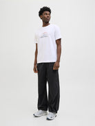 JACK JONES CORE Calma Tee Short Sleeve Crew Neck-Bright White Bright White model front view