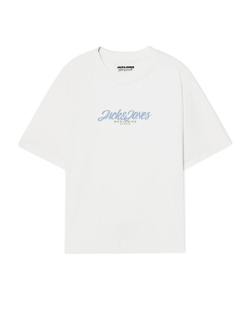 JACK JONES ORIGINALS Tavira Tee Short Sleeeve Crew Neck-Bright White Bright White front view