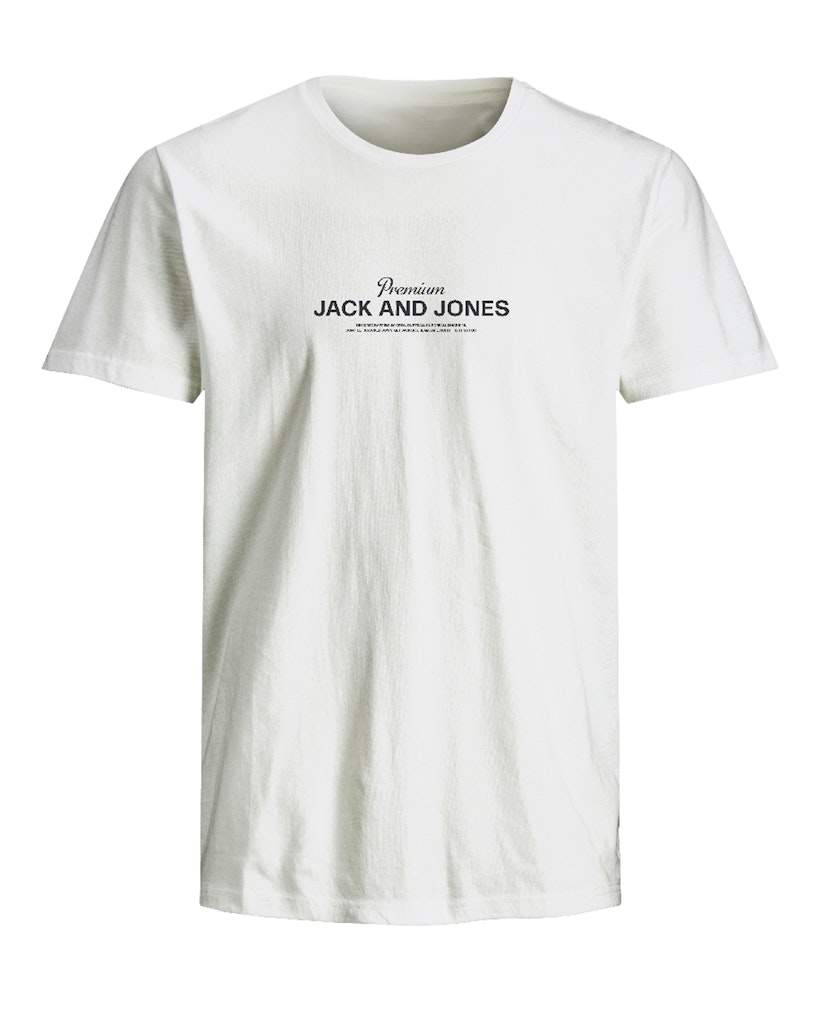 JACK JONES PREMIUM Ferris Short Sleeve Tee Crew Neck-Bright White Bright White front view