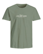 JACK JONES PREMIUM Ferris Short Sleeve Tee Crew Neck-Hedge Green Hedge Green front view