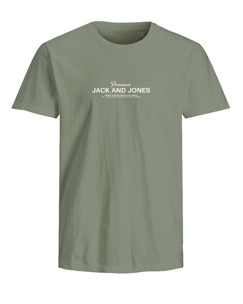 JACK JONES PREMIUM Ferris Short Sleeve Tee Crew Neck-Hedge Green Hedge Green front view