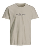 JACK JONES PREMIUM Ferris Short Sleeve Tee Crew Neck-Silver Lining Silver Lining front view